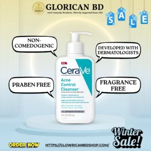 CeraVe Acne Control Cleanser – Salicylic Acid Face Wash (237ml)